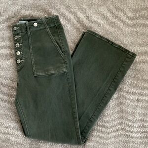 LOFT Olive Button-Fly Trousers